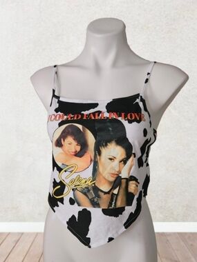 Selena Vintage Y2k Selena cow printcrop Top Medium